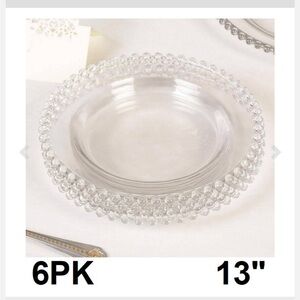 Brand new Clear Beaded Plastic Plates Set